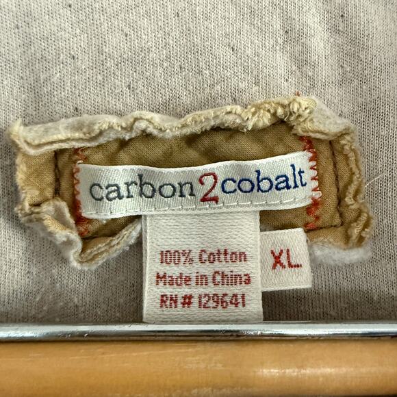 CARBON2COBALT | Men's Dark Heather Gray 3 button Henley Contrast collar | XL - Picture 4 of 9